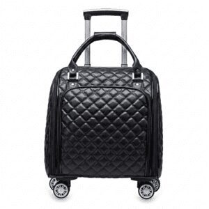 Quilted Rolling Underseat Carry-On Bag