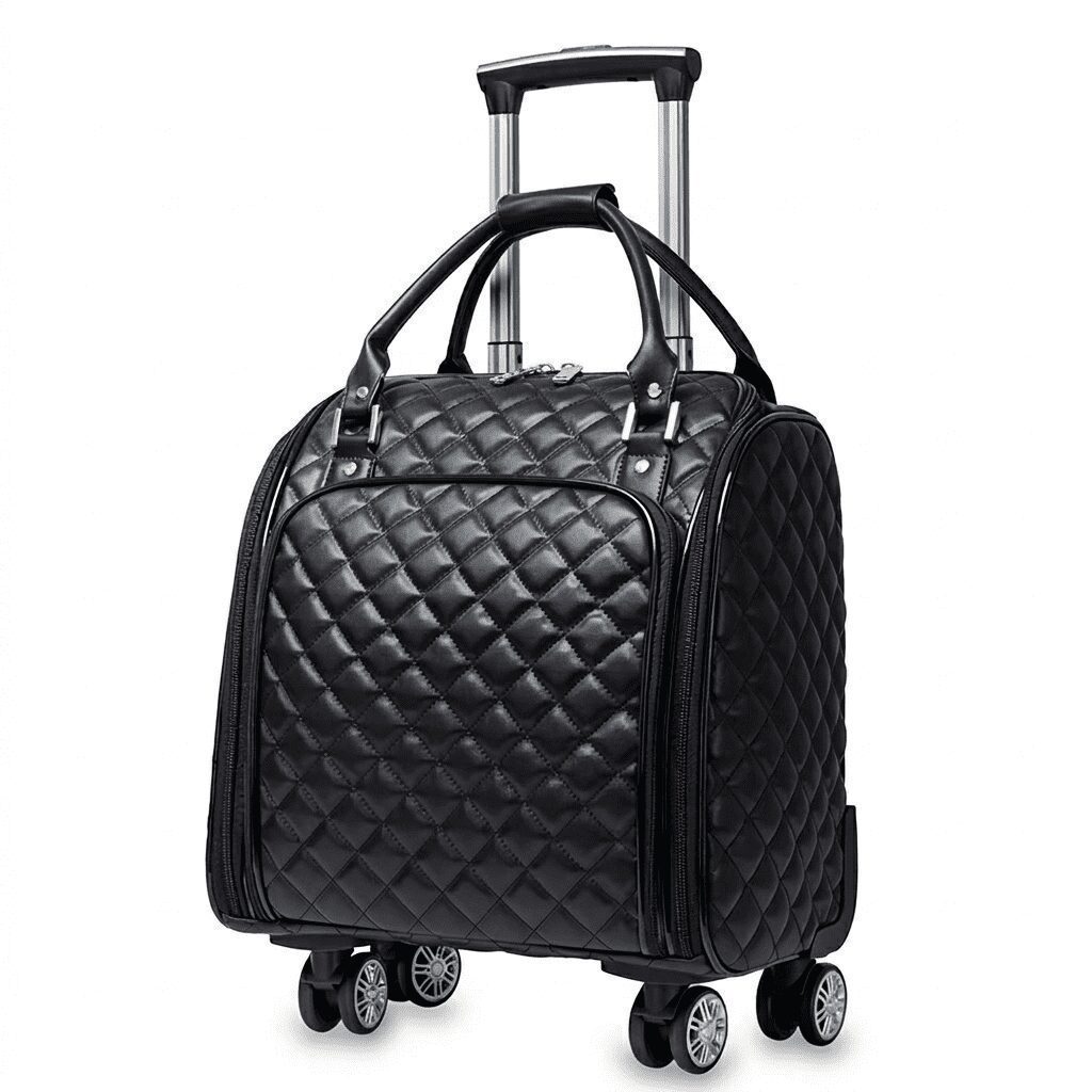 Quilted Rolling Underseat Carry-On Bag - Image 2